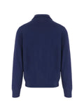Autry logo-embroidered striped-sleeve cardigan