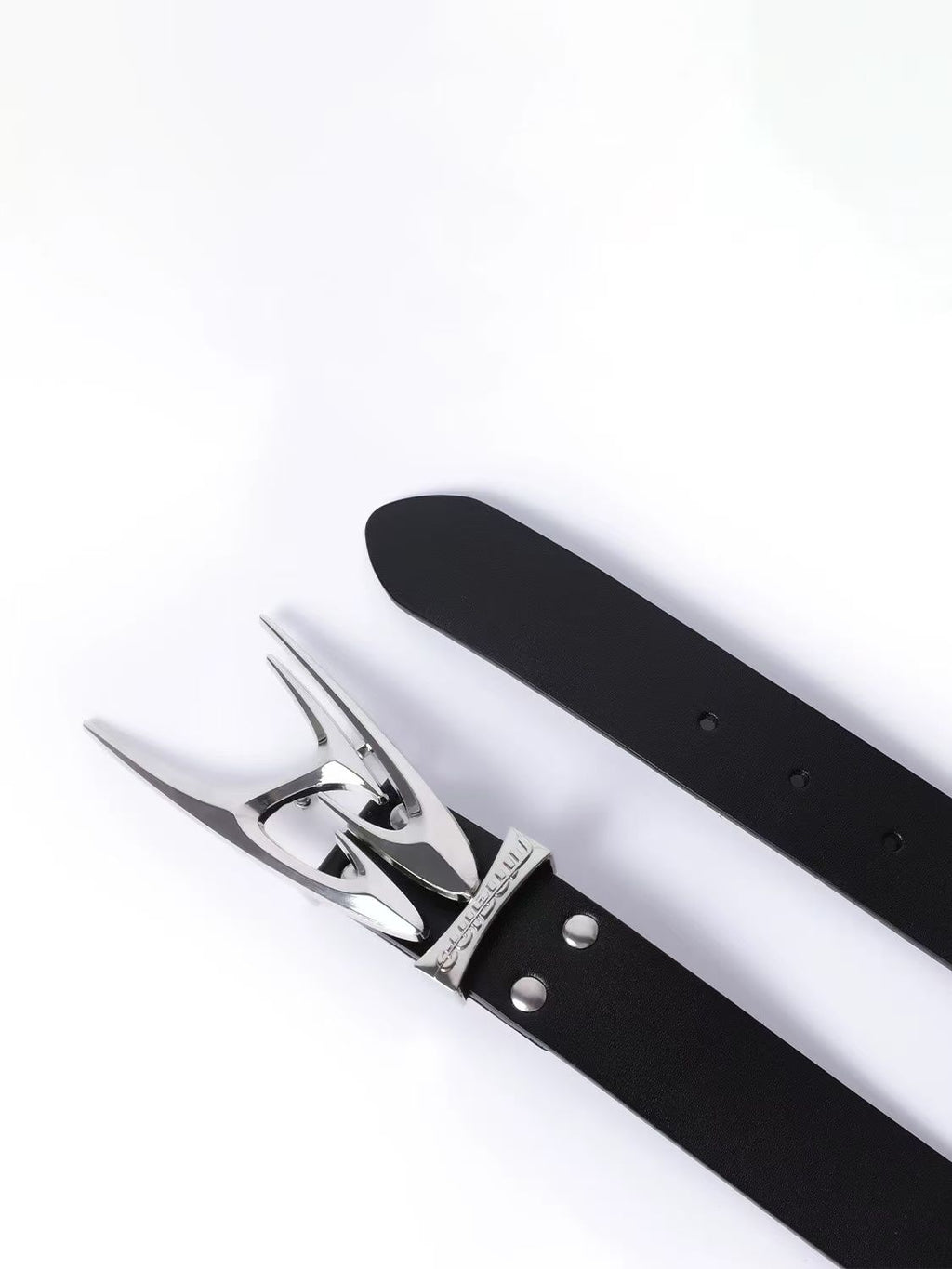 Cuibuju Leather Belt Spiked & Melting Heart Metal Buckle Waist Belt