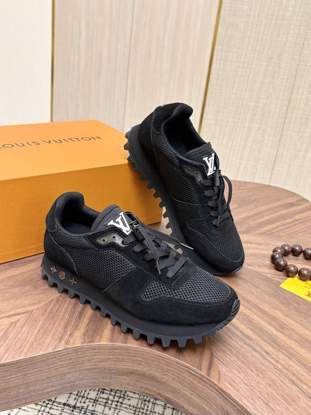Louis Vuitton Black & Dark Gray Low-Top Sneakers - Chunky Treaded Sole